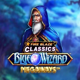 Fire Blaze Blue Wizard Megaways casino game by Rarestone Gaming – featured logo at Fugu Casino