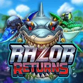 Razor Returns slot logo by Push Gaming at Fugu Casino