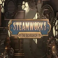 Steamworks The Workshop slot logo by Peter & Sons at Fugu Casino