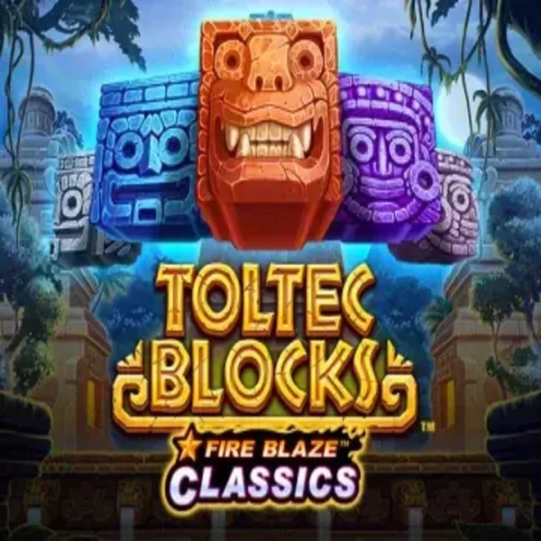 Fire Blaze: Toltec Blocks logo by Rarestone Gaming at Fugu Casino